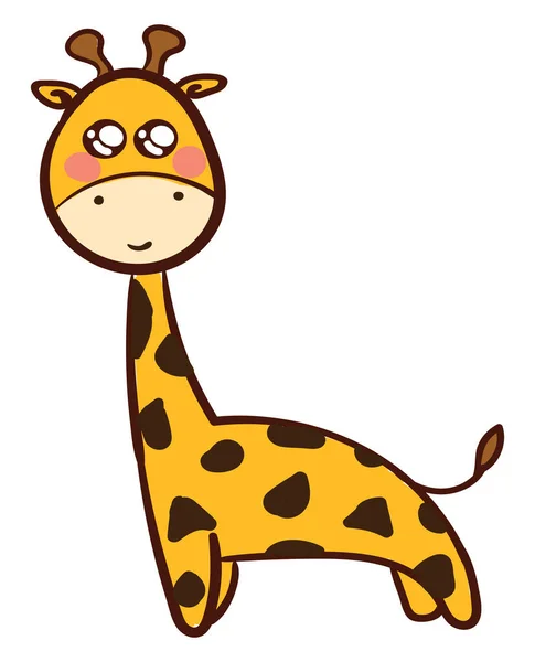 Girafa Bonito Ilustração Vetor Sobre Fundo Branco — Vetor de Stock