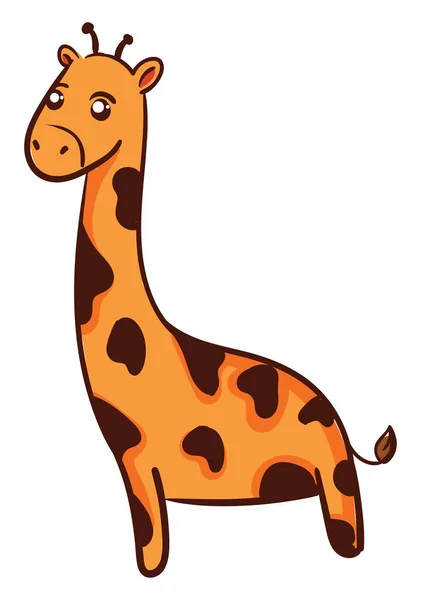 Kreslená Žirafa Ilustrace Vektor Bílém Pozadí — Stockový vektor