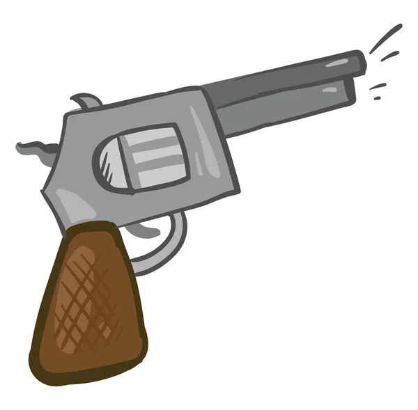 Platte Revolver Illustratie Vector Witte Achtergrond — Stockvector