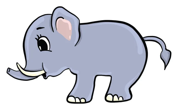 Dibujo Elefante Ilustración Vector Sobre Fondo Blanco — Vector de stock