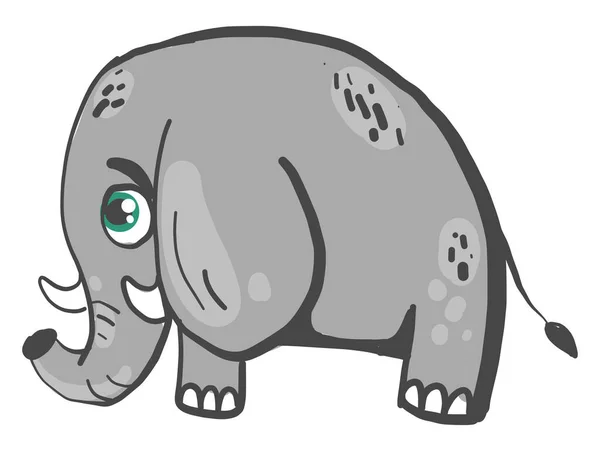 Elefante Triste Ilustração Vetor Sobre Fundo Branco —  Vetores de Stock