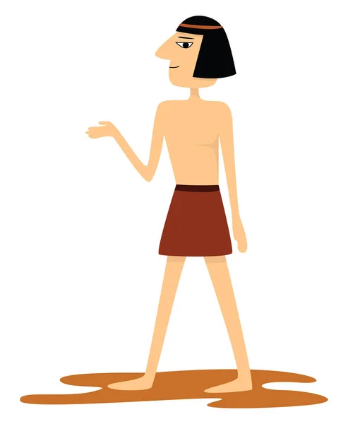 Egyptisk Man Illustration Vektor Vit Bakgrund — Stock vektor