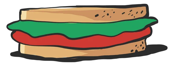 Sandwich Disegno Illustrazione Vettore Sfondo Bianco — Vettoriale Stock