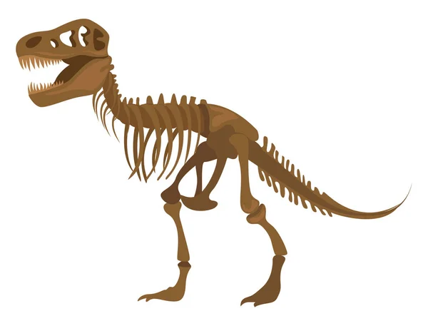 Dinosaurusskelet Illustratie Vector Witte Achtergrond — Stockvector