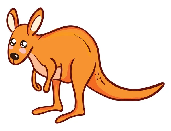 Cute Little Kangaroo Illustration Vector White Background — Stock Vector