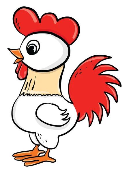 Cock Illustration Vektor Vit Bakgrund — Stock vektor