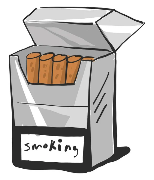 Cigareette Box Illustration Vector White Background — Stock Vector