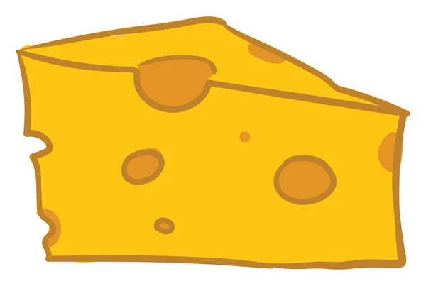 Κινούμενο Τυρί Εικονογράφηση Διάνυσμα Λευκό Φόντο — Διανυσματικό Αρχείο