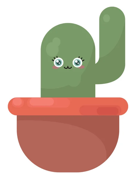 Cactus Maceta Ilustración Vector Sobre Fondo Blanco — Archivo Imágenes Vectoriales