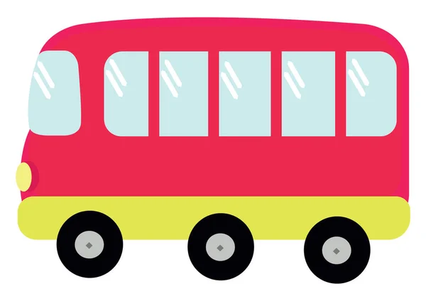 Autobús Rojo Ilustración Vector Sobre Fondo Blanco — Vector de stock