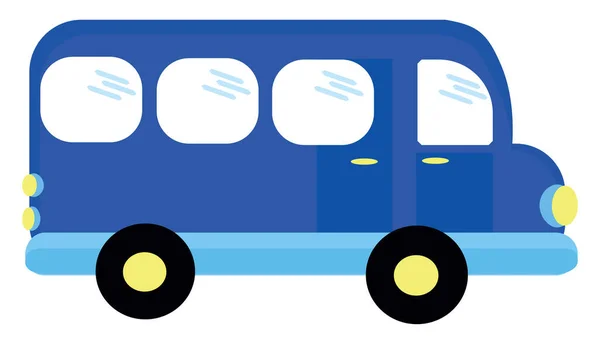 Blauwe Bus Illustratie Vector Witte Achtergrond — Stockvector