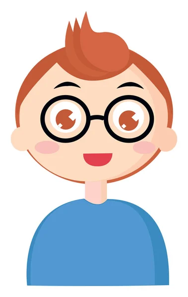 Niño Con Gafas Ilustración Vector Sobre Fondo Blanco — Archivo Imágenes Vectoriales