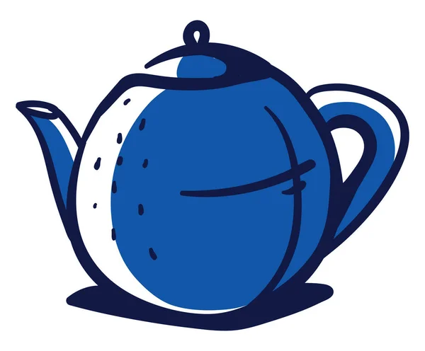 Mavi Çaydanlık Illüstrasyon Beyaz Arkaplanda Vektör — Stok Vektör