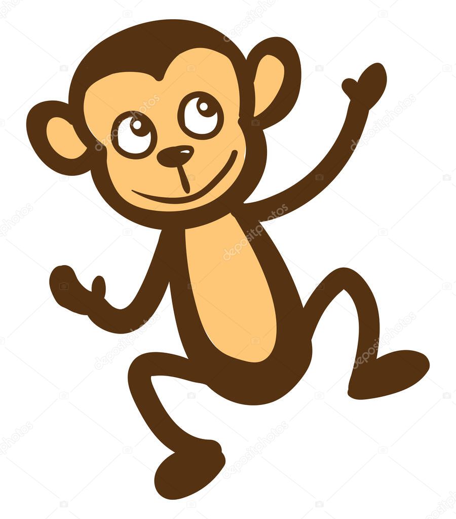 Happy Monkey Illustration Vector On White Background Premium Vector In Adobe Illustrator Ai Ai Format Encapsulated Postscript Eps Eps Format