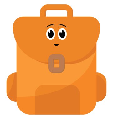 Turuncu okul çantası, illüstrasyon, beyaz arkaplan üzerindeki vektör