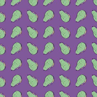 Avokado deseni, illüstrasyon, beyaz arkaplan üzerindeki vektör