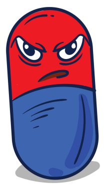 Kızgın kapsül, illüstrasyon, beyaz arkaplanda vektör