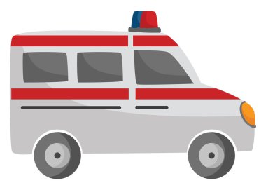 Ambulans araba, illüstrasyon, beyaz arka plan vektör