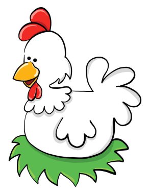 Tavuklar yumurta, illüstrasyon, beyaz arka planda vektör üzerinde oturuyor