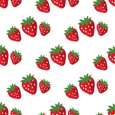 Çilek duvar kağıdı, illüstrasyon, beyaz arka plan vektör.