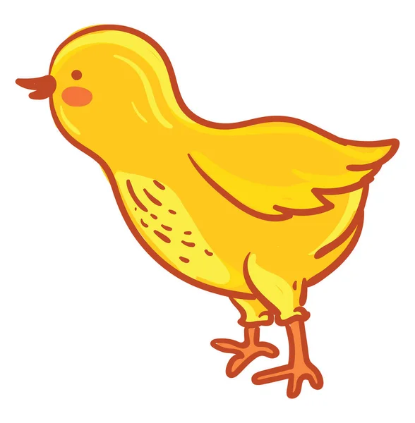 Желтый Цыпленок Иллюстрация Вектор Белом Фоне — стоковый вектор