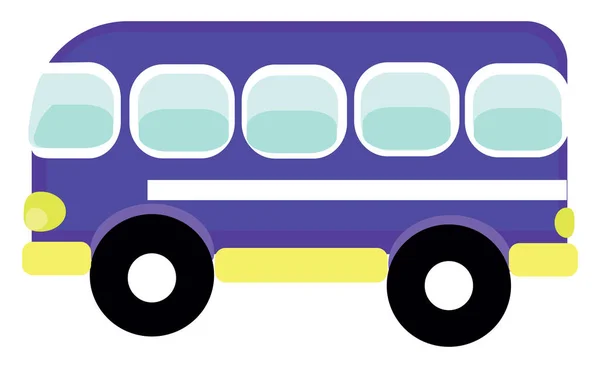 Paarse Autobus Illustratie Vector Witte Achtergrond — Stockvector