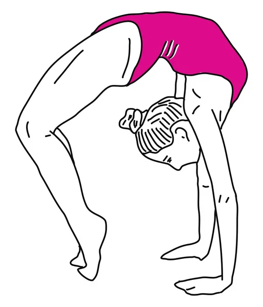 Meisje Doet Yoga Illustratie Vector Witte Achtergrond — Stockvector