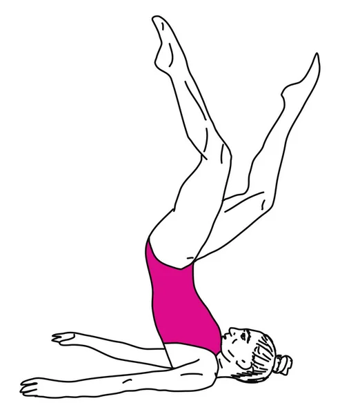 Vrouw Doet Yoga Illustratie Vector Witte Achtergrond — Stockvector