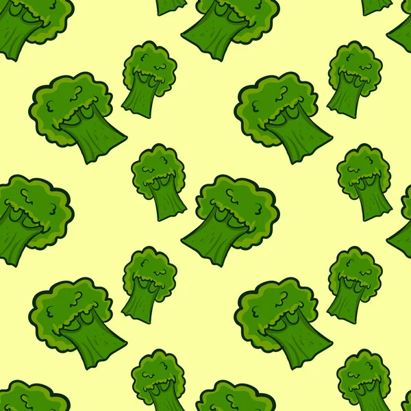 Broccoli Carta Parati Illustrazione Vettore Sfondo Bianco — Vettoriale Stock
