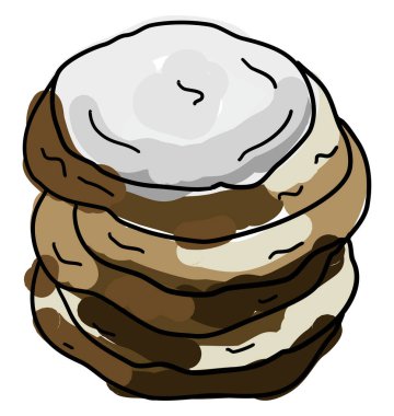 Balkabağı şekeri kurabiyeleri, illüstrasyon, beyaz arkaplanda vektör