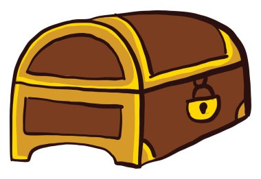 Tahta göğüs, illüstrasyon, beyaz arkaplanda vektör