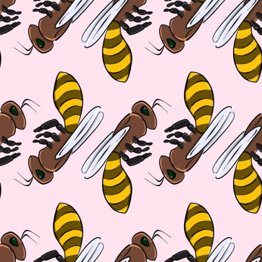 Arı deseni, illüstrasyon, beyaz arkaplan üzerindeki vektör