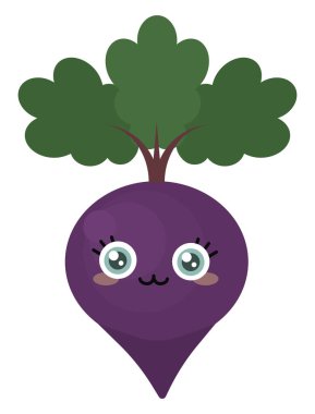 Şirin mor pancar, illüstrasyon, beyaz arkaplanda vektör.