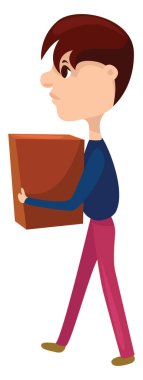 Büyük paketli, resimli, beyaz arka planda vektör