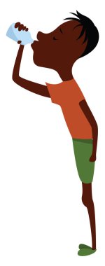 İnsan içme suyu, illüstrasyon, beyaz arka planda vektör.