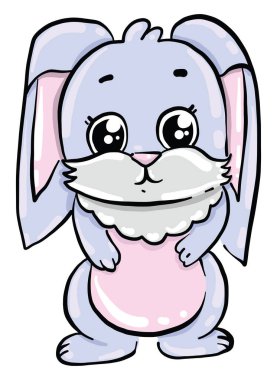 Şirin küçük tavşan, resim, beyaz arka planda vektör.