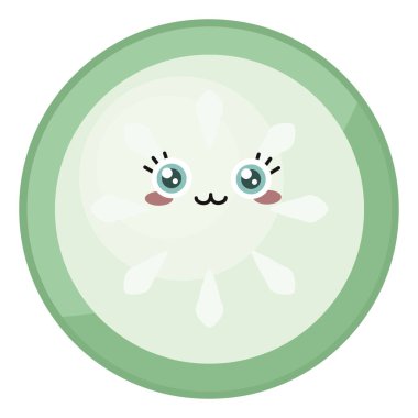 Beyaz arkaplanda kesilmiş salatalık, illüstrasyon, vektör