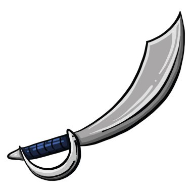 Korsan kılıcı, illüstrasyon, beyaz arkaplanda vektör