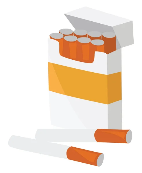 Paquete Cigarrillos Ilustración Vector Sobre Fondo Blanco — Archivo Imágenes Vectoriales