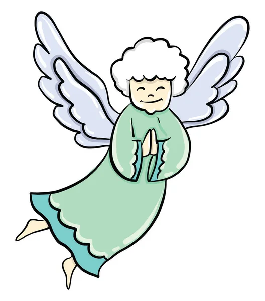 Flying Angel Illustration Vector White Background — Stock Vector