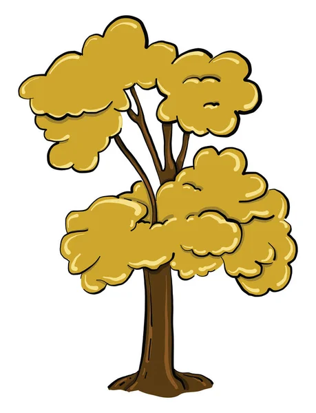 Árbol Otoño Ilustración Vector Sobre Fondo Blanco — Vector de stock