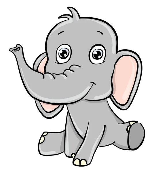 Baby Elephant Illustration Vector White Background — Stock Vector
