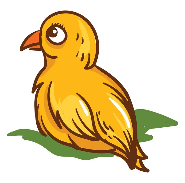 Petit Oiseau Jaune Illustration Vecteur Sur Fond Blanc — Image vectorielle