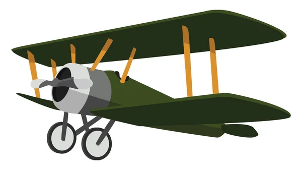 Avion Vert Illustration Vecteur Sur Fond Blanc — Image vectorielle