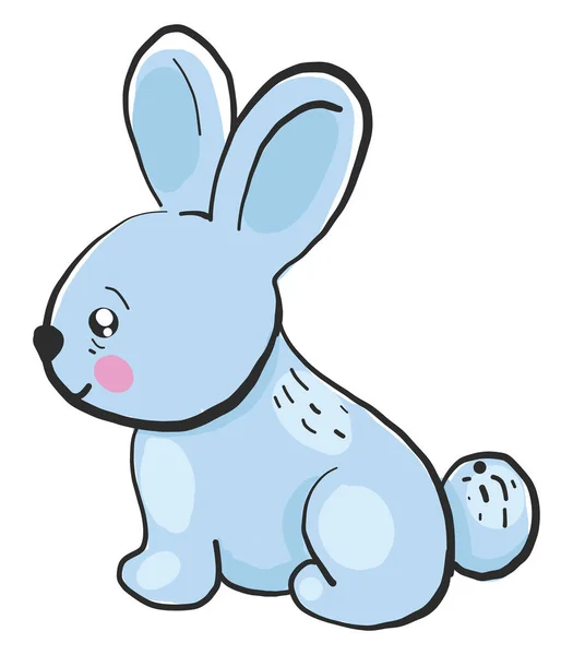 青い小さなウサギ イラスト 白い背景のベクトル — ストックベクタ