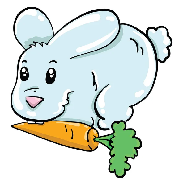 Bunny Mrkví Ilustrace Vektor Bílém Pozadí — Stockový vektor