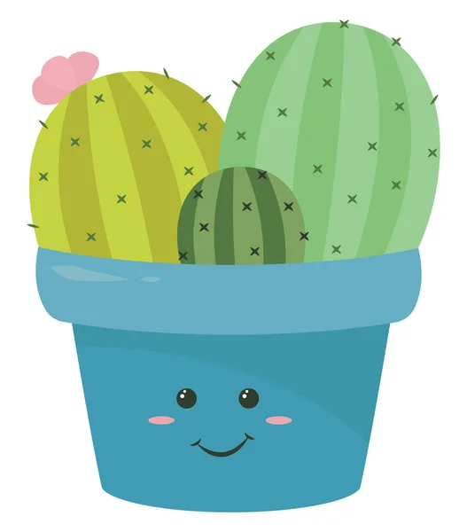 Kaktus Garnku Ilustracja Wektor Białym Tle — Wektor stockowy