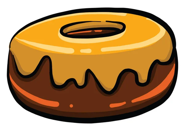 Donut Chocolate Ilustração Vetor Sobre Fundo Branco —  Vetores de Stock