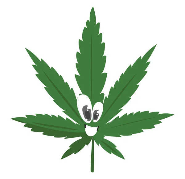 Cannabis Heureux Illustration Vecteur Sur Fond Blanc — Image vectorielle