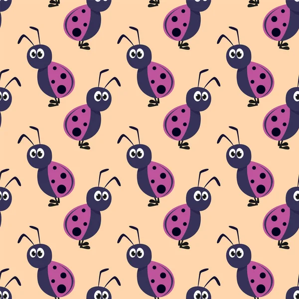 Uğur böcekleri deseni, illüstrasyon, beyaz arkaplan üzerindeki vektör